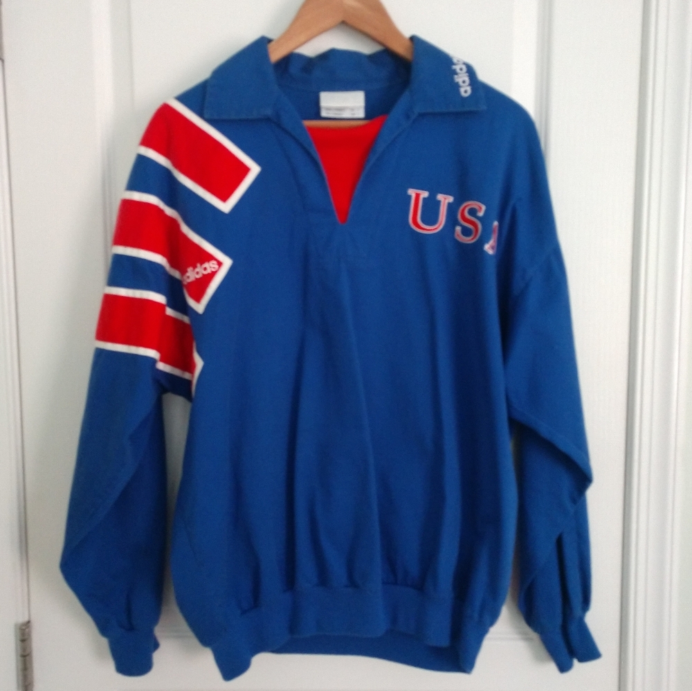 Adidas Jacket USA Soccer USMNT World Cup Pullover Small Vintage 90s - Picture 1 of 10